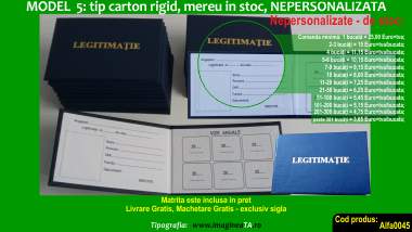 Legitimatii model 5 carton rigid nepersonalizate mereu pe stoc