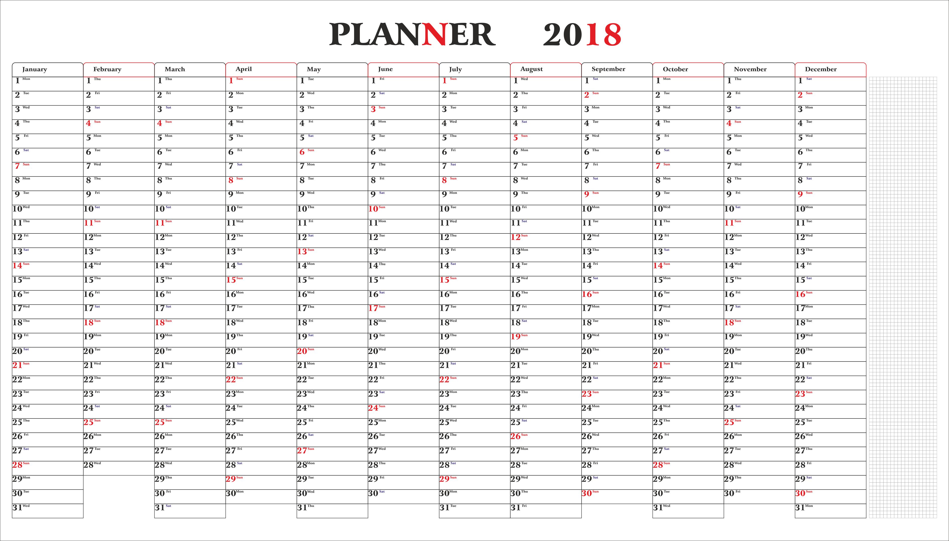 Planner 2018 Corporate Red
